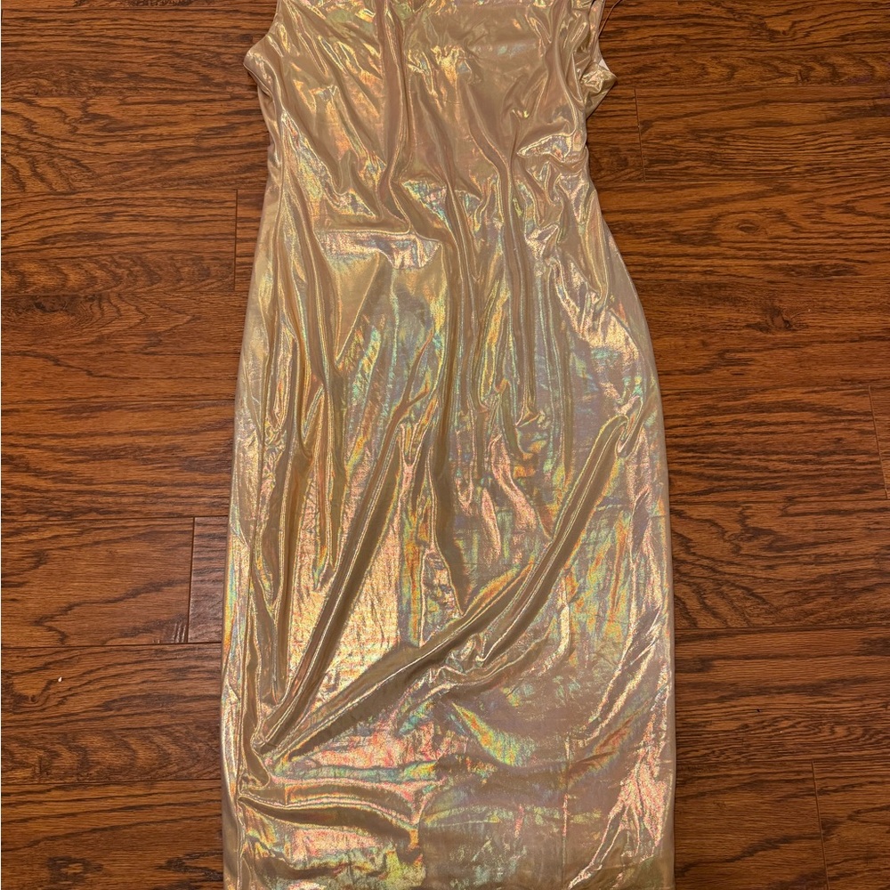 Fashion Nova Strapless Gold Dress